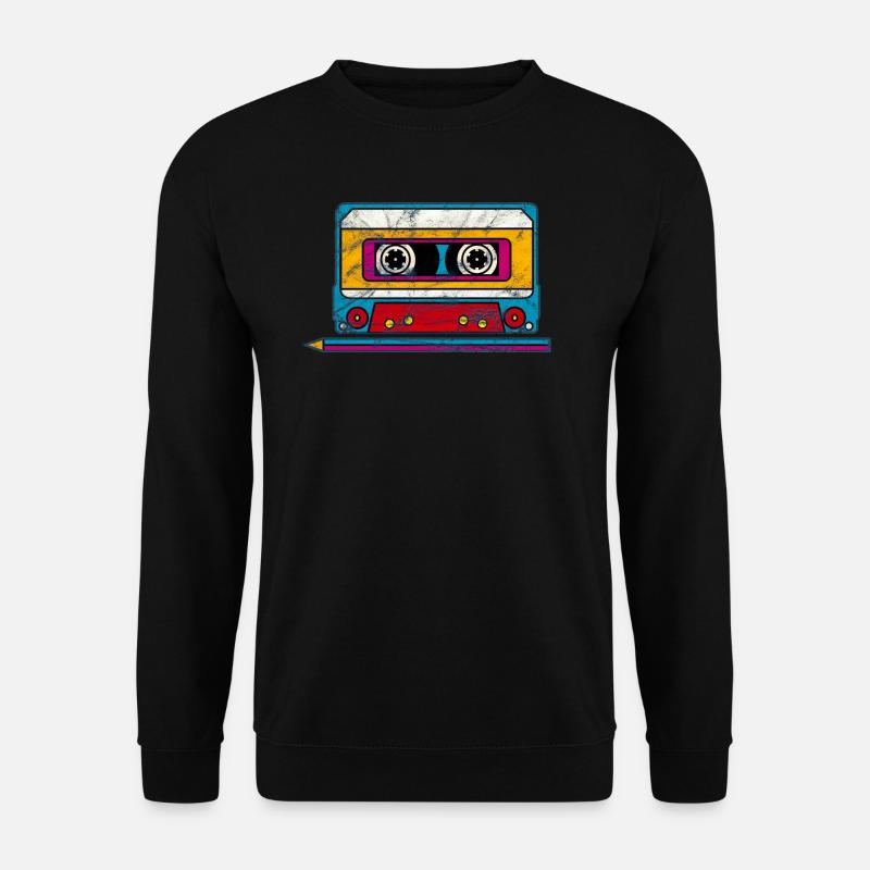 Mixtape Musik Tape Kassette 80er 90er Retro Stift - Unisex Pullover - Schwarz