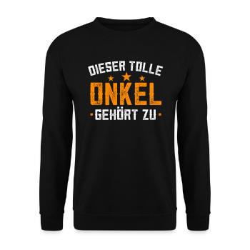 Dieser Tolle Onkel Gehört zu - Unisex Pullover - Schwarz - Vorne - Alina (178cm) & Michal (187cm)