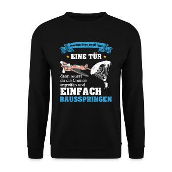Fallschirmspringen Skydiving Luftsport Tandem - Unisex Pullover - Schwarz - Vorne - Alina (178cm) & Michal (187cm)