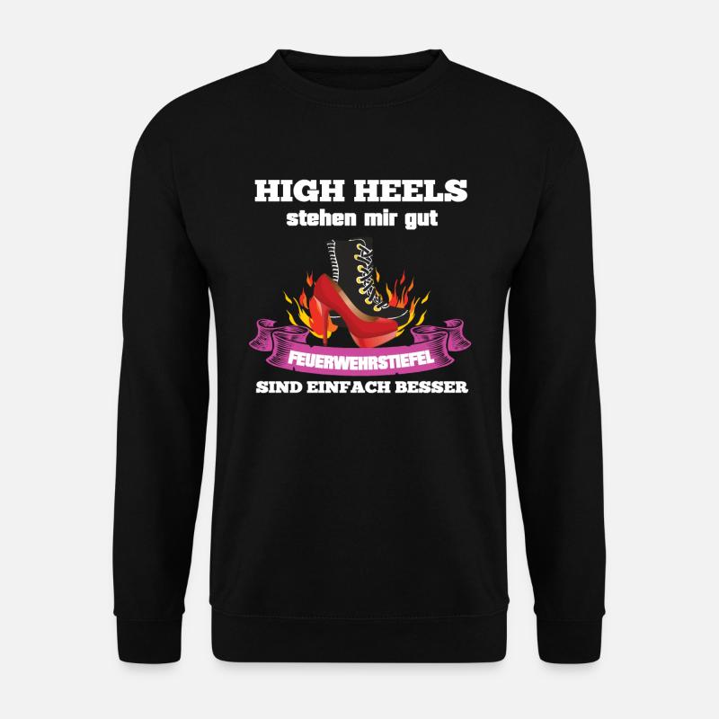 Feuerwehrfrau Feuerbekämpferin Frau Feuerwehr - Unisex Pullover - Schwarz