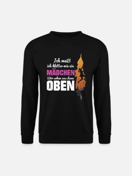 Klettern Mädchen Kletterin Bouldern Geschenk - Unisex Pullover - Schwarz