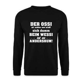 Ostdeutschland Ossi Ostdeutscher Geschenk - Unisex Pullover - Schwarz - Vorne - Alina (178cm) & Michal (187cm)