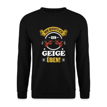 Geige Üben Geiger Violinist Geigenspieler Geschenk - Unisex Pullover - Schwarz - Vorne - Alina (178cm) & Michal (187cm)