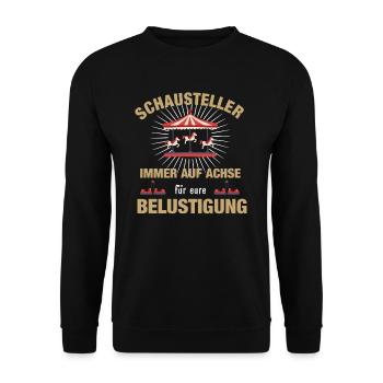 Schausteller Kirmes Vergnügungspark Geschenk - Unisex Pullover - Schwarz - Vorne - Alina (178cm) & Michal (187cm)
