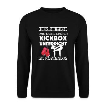 Kickboxen Kickboxer Kampfkunst Geschenk - Unisex Pullover - Schwarz - Vorne - Alina (178cm) & Michal (187cm)