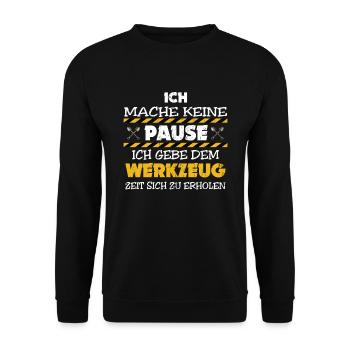 Straßenwärter machen keine Pause Spruch Geschenk - Unisex Pullover - Schwarz - Vorne - Alina (178cm) & Michal (187cm)