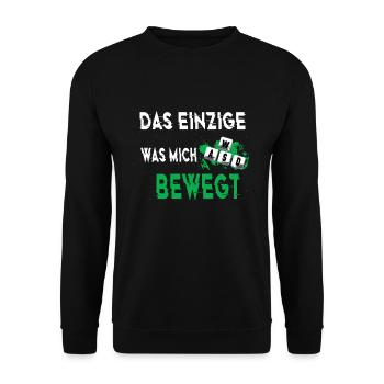 Gamer WASD Zocken Spruch Einzige was mich bewegt - Unisex Pullover - Schwarz - Vorne - Alina (178cm) & Michal (187cm)
