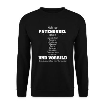 Patenonkel Vorbild Onkel Geschenk - Unisex Pullover - Schwarz - Vorne - Alina (178cm) & Michal (187cm)