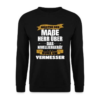 Vermesser Meister der Maße - Unisex Pullover - Schwarz - Vorne - Alina (178cm) & Michal (187cm)