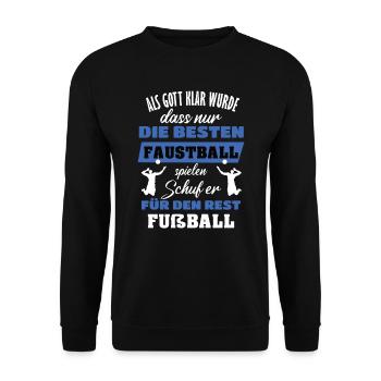 Faustball Nur die Besten spielen Faustball - Unisex Pullover - Schwarz - Vorne - Alina (178cm) & Michal (187cm)