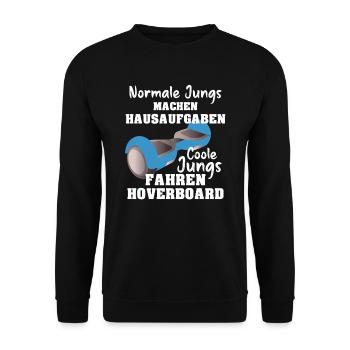 Hoverboard Coole Jungs fahren Hoverboard - Unisex Pullover - Schwarz - Vorne - Alina (178cm) & Michal (187cm)