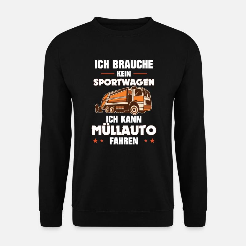 Müllmann Müllabfuhr Müllauto - Unisex Pullover - Schwarz