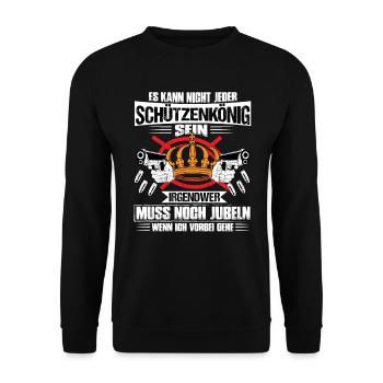 Schützenverein Schützenkönig Sportschütze - Unisex Pullover - Schwarz - Vorne - Alina (178cm) & Michal (187cm)