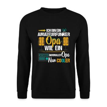 Amateurfunk Opa Amateurfunker Funkamateur - Unisex Pullover - Schwarz - Vorne - Alina (178cm) & Michal (187cm)