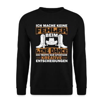Line Dance Country mach keine Fehler - Unisex Pullover - Schwarz - Vorne - Alina (178cm) & Michal (187cm)