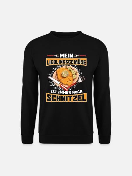 Schnitzel mein Lieblingsgemüse ist Schnitzel - Unisex Pullover - Schwarz
