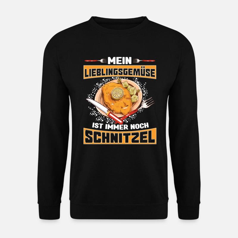 Schnitzel mein Lieblingsgemüse ist Schnitzel - Unisex Pullover - Schwarz