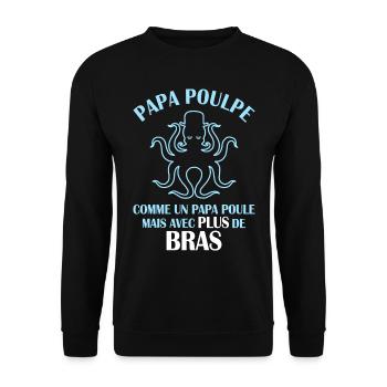Papa Poulpe Cadeau Drôle Papa - Sweat-shirt Unisexe - noir - Devant - Alina (178cm) & Michal (187cm)