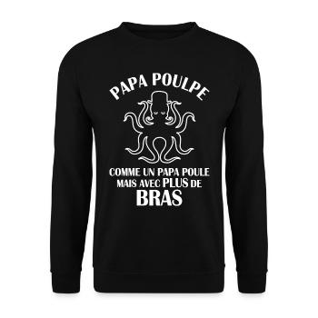 Papa Poulpe Cadeau Drôle Papa - Sweat-shirt Unisexe - noir - Devant - Alina (178cm) & Michal (187cm)