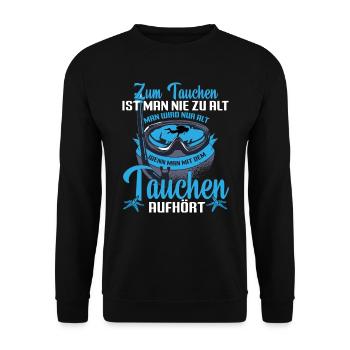 Taucher Taucherbrille Zum Tauchen - Unisex Pullover - Schwarz - Vorne - Alina (178cm) & Michal (187cm)
