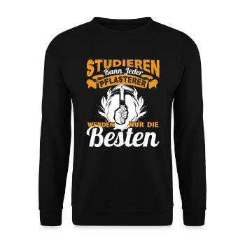 Pflasterer Studieren kann jeder Steinleger werden - Unisex Pullover - Schwarz - Vorne - Alina (178cm) & Michal (187cm)