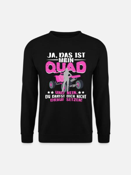 Quad Frau Quadfahrerin Motorsport Ja ist mein Quad - Unisex Pullover - Schwarz