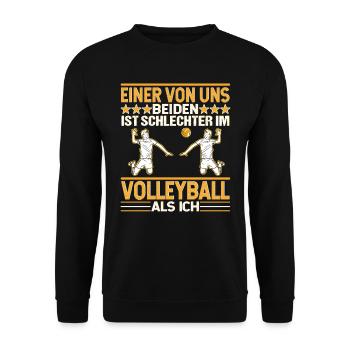 Volleyball Volleyballer Volleyballspieler - Unisex Pullover - Schwarz - Vorne - Alina (178cm) & Michal (187cm)