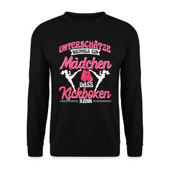 Kickboxen Mädchen Kampfsport - Unisex Pullover - Schwarz - Vorne - Alina (178cm) & Michal (187cm)