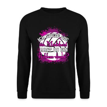 Volleyball Mädchen Volleyballspielerin - Unisex Pullover - Schwarz - Vorne - Alina (178cm) & Michal (187cm)