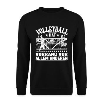 Volleyballspieler Volleyball hat Vorrang vor allem - Unisex Pullover - Schwarz - Vorne - Alina (178cm) & Michal (187cm)