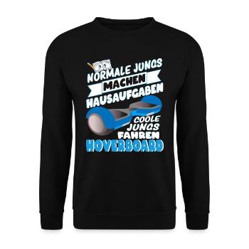 Hoverboard Coole Jungs fahren Hoverboard - Unisex Pullover - Schwarz - Vorne - Alina (178cm) & Michal (187cm)