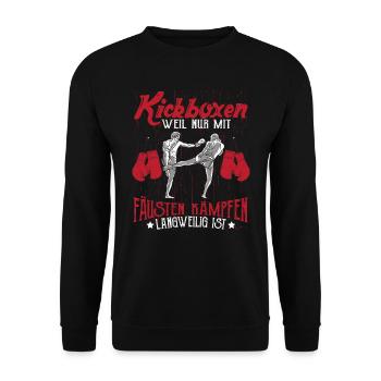 Kickboxen Kickboxer Kickboxing - Unisex Pullover - Schwarz - Vorne - Alina (178cm) & Michal (187cm)