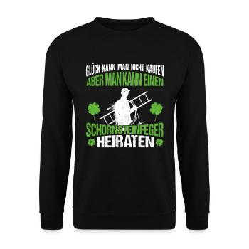 Schornsteinfeger Hochzeit Kaminkehrer Beruf - Unisex Pullover - Schwarz - Vorne - Alina (178cm) & Michal (187cm)