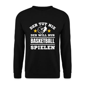 Basketball Spielen Spieler Basketball Liebhaber - Unisex Pullover - Schwarz - Vorne - Alina (178cm) & Michal (187cm)