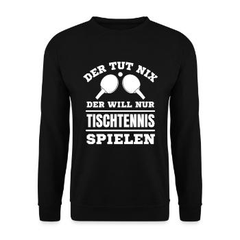 Tischtennis lustiger Spruch - Unisex Pullover - Schwarz - Vorne - Alina (178cm) & Michal (187cm)