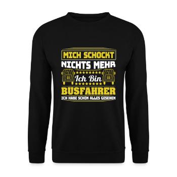 Busfahrer Mich schockt nicht mehr - Unisex Pullover - Schwarz - Vorne - Alina (178cm) & Michal (187cm)