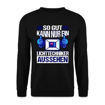 Lichtdesigner Lichttechniker - Unisex Pullover - Schwarz - Vorne - Alina (178cm) & Michal (187cm)