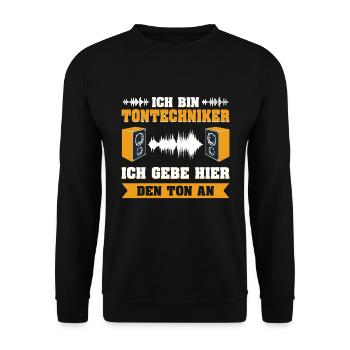 Tontechniker löse Problem - Unisex Pullover - Schwarz - Vorne - Alina (178cm) & Michal (187cm)