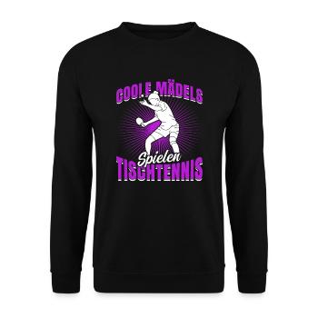 Tischtennis Mode On Tischtennisspieler - Unisex Pullover - Schwarz - Vorne - Alina (178cm) & Michal (187cm)