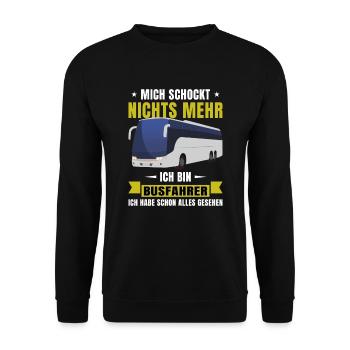 Busfahrer Mich schockt nicht mehr - Unisex Pullover - Schwarz - Vorne - Alina (178cm) & Michal (187cm)