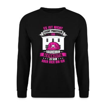 Bauherrin Prinzessin Hausbau Baustelle - Unisex Pullover - Schwarz - Vorne - Alina (178cm) & Michal (187cm)