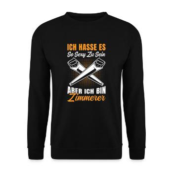 Zimmermann Hasse es so sexy zu sein - Unisex Pullover - Schwarz - Vorne - Alina (178cm) & Michal (187cm)