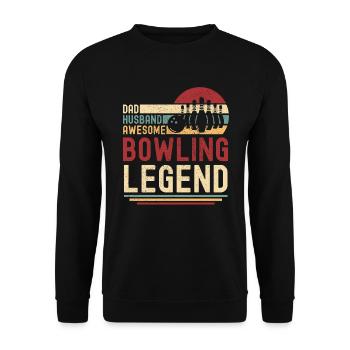 Papa Husband Bowling Legend rétro vintage - Sweat-shirt Unisexe - noir - Devant - Alina (178cm) & Michal (187cm)