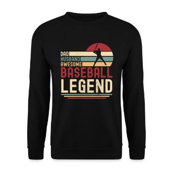 Papa Ehemann Baseball Legende retro vintage - Unisex Pullover - Schwarz - Vorne - Alina (178cm) & Michal (187cm)