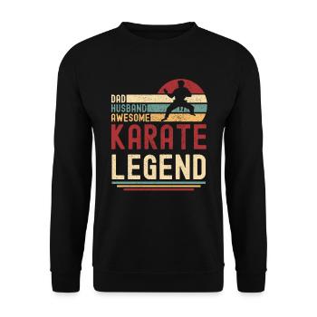 Papa Husband Karaté Legend vintage rétro - Sweat-shirt Unisexe - noir - Devant - Alina (178cm) & Michal (187cm)