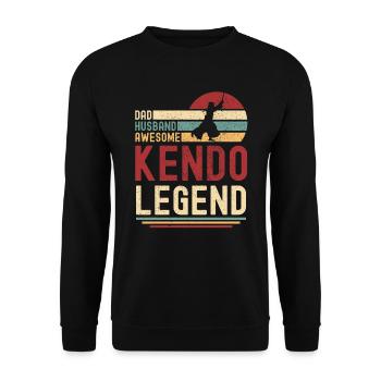 Papa Husband Kendo Legend vintage retro - Unisex Sweatshirt - black - Front - Alina (178cm) & Michal (187cm)