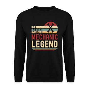 Mari Père Mécanicien légendaire rétro - Sweat-shirt Unisexe - noir - Devant - Alina (178cm) & Michal (187cm)