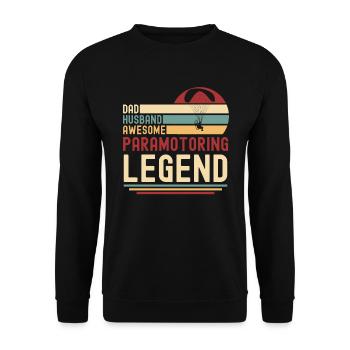 Papa Paramotor Flying vintage rétro paramoteur - Sweat-shirt Unisexe - noir - Devant - Alina (178cm) & Michal (187cm)