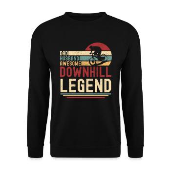 Papa Husband Downhill Mountain Bike Legend rétro - Sweat-shirt Unisexe - noir - Devant - Alina (178cm) & Michal (187cm)