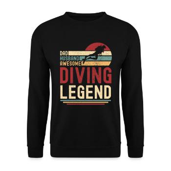 Mari Père Plongeur Légende Rétro Vintage - Sweat-shirt Unisexe - noir - Devant - Alina (178cm) & Michal (187cm)